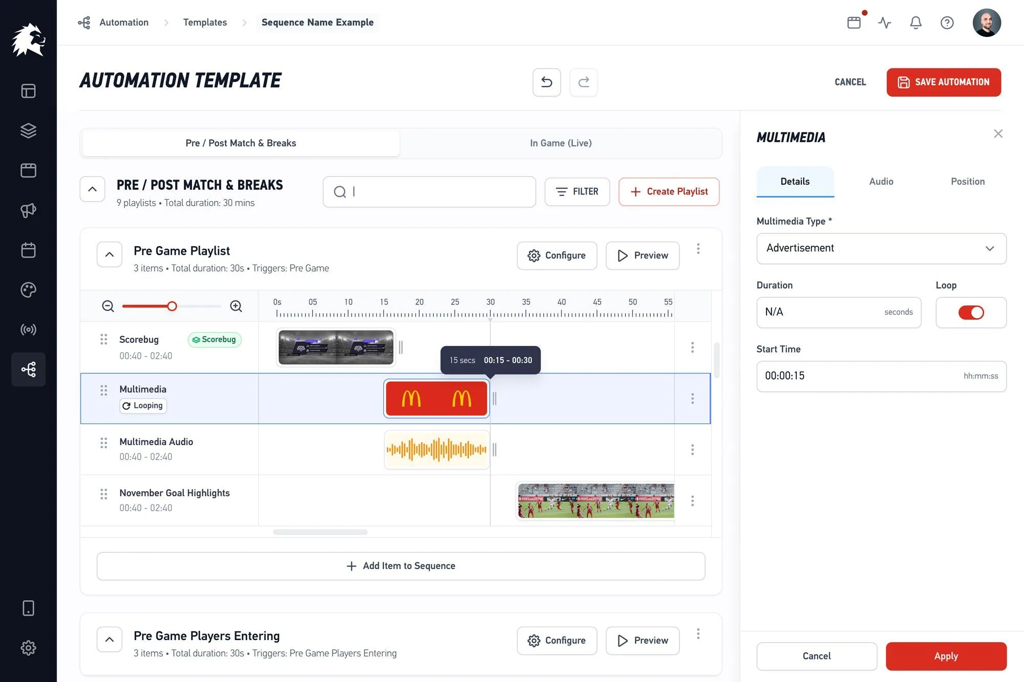 Playlists: the hour either side of the match