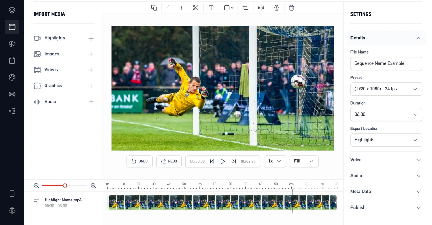 Video Editor: cut the highlights where they were made